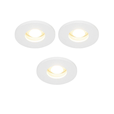 QAZQA Shed Spot encastrable - set de 3 - 8,5x8,5cm - IP54 - rond - blanc mat