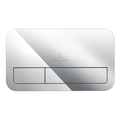 Villeroy & Boch Viconnect 2 knops bedieningsplaat e200 - 25.3x14.5cm - hoogglans chroom