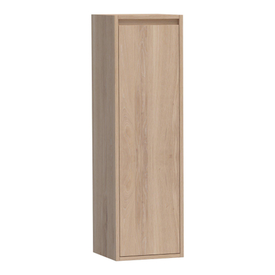 BRAUER Adore armoire de salle de bains - 120x35x35cm - avec 1 porte sans poignée à charnières à gauche chêne à lamelles blanc