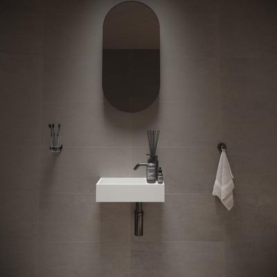 Ideavit Solidcube Lavabo compact 40x22x10cm rectangulaire 1 trou de robinet 1 bassin Solid surface blanc