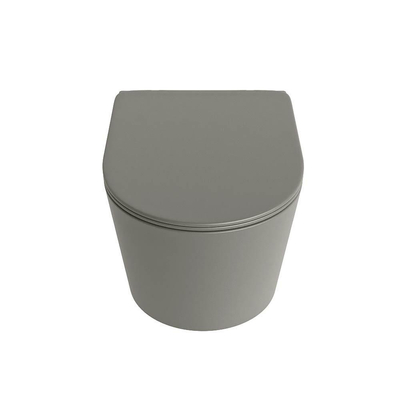 Mondiaz LAVIE WC suspendu – sans bride – 36 x 53 cm – avec abattant softclose – Smoke (brun clair)