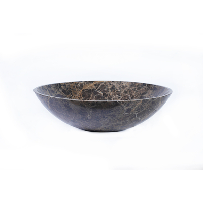 Saniclass Dark Emperador - Vasque à poser 42x42x12cm - rond - pierre naturelle marbrée