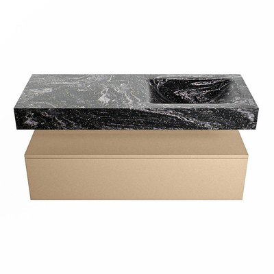 MONDIAZ ALAN - DLUX Badkamermeubelset - 120cm - onderkast - Oro - 1 lade - vrijhangende wastafel - wasbak rechts - 0 kraangaten - Lava