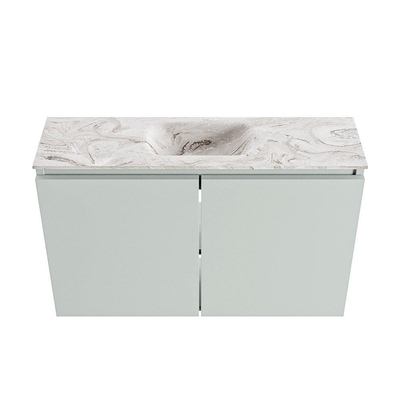 MONDIAZ TURE-DLUX 80cm toiletmeubel Greey. EDEN wastafel Glace positie midden. Met 1 kraangat.