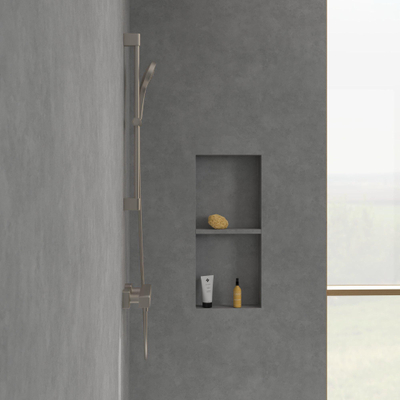 Villeroy & Boch Universal Taps & Fittings Mitigeur thermostatique de douche pour douche Angulaire - Nickel brossé mat (inox)