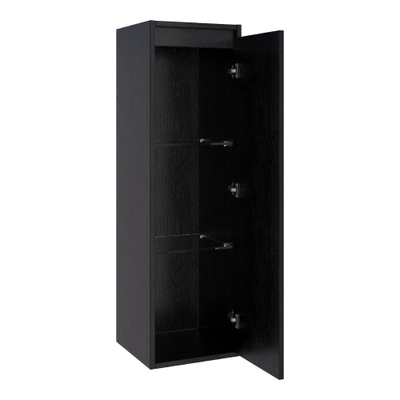 BRAUER Nexxt Badkamerkast - 120x35x35cm - 1 greep - loze rechtsdraaiende deur - MFC - black wood