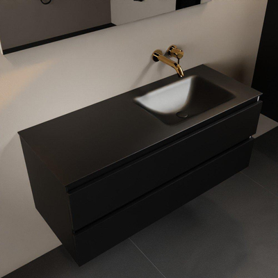 Mondiaz Aivy ensemble de meuble de salle de bains - 120x45x50cm - 0 trous de robinet - 1 bassin urban Solid surface - Droit - 2 tiroirs - Sans miroir - MDF Urban