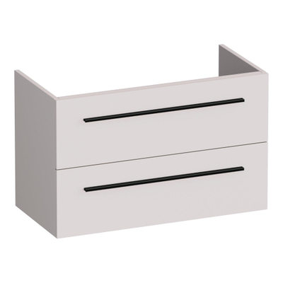 BRAUER Trust meuble sous-lavabo peu profond 80 sans poignées rapportées 2 tiroirs à fermeture douce et 1 découpe pour siphon - sable mat