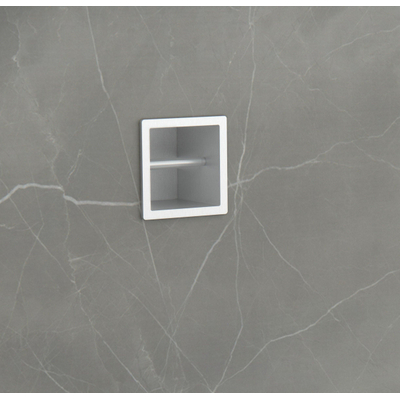 Fortifura Calvi Porte-rouleau de papier toilette - encastré - 17,3x17,3x15,3cm - Acier inoxydable brossé PVD (acier inoxydable)