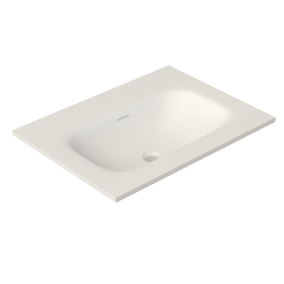 Saniclass Flow Meuble lavabo - 61x46x1.5cm - trop-plein - 1 vasque centrale - sans trous de robinet - solid surface blanc mat