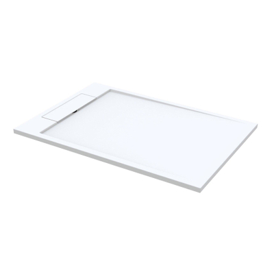 Best Design Decent Bac de douche 160x100x4.5cm Solid Surface blanc mat