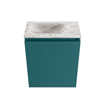 MONDIAZ TURE-DLUX Meuble de toilettes 40 cm Smag. EDEN vasque Glace position gauche. Avec 1 trou de robinet.