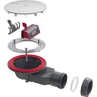 Wirquin Slim+ Douchebakafvoer - ondiep 40mm - met deksel in ABS - chroom