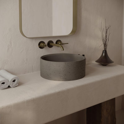 Ideavit Idea.deep lavabo autoportant - 39x15cm - rond - incl. bonde push-open - béton D5