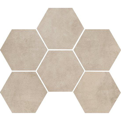 Marazzi Clays Vloer- en wandtegel hexagon 18x21cm 9.5mm R9 porcellanato Shell