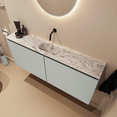 MONDIAZ TURE-DLUX 120cm toiletmeubel Greey. EDEN wastafel Glace positie midden. Zonder kraangat.