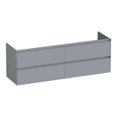 BRAUER Inspire wastafelonderkast 160 4 softclose lades - greeploos - 2 sifon uitsparingen - mat grijs