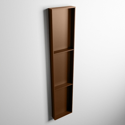 Mondiaz Easy nis 29.5x149.5x8cm voor Inbouw/opbouw 3 open vakken Solid surface Rust/Rust