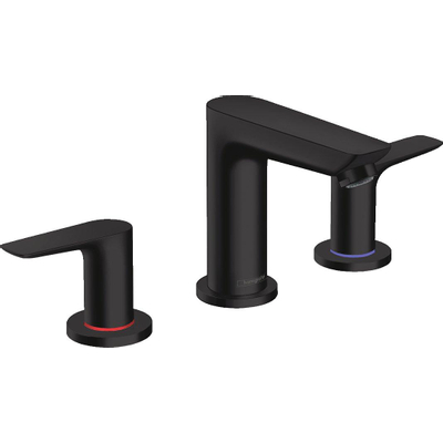 Hansgrohe Talis E wastafelkraan - opbouw - laag - 3-gats - tweegreeps - met waste - mat zwart