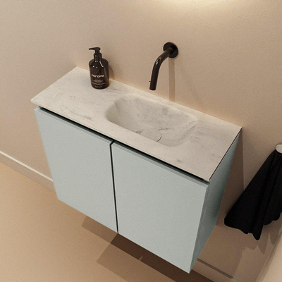 MONDIAZ TURE-DLUX 60cm toiletmeubel Greey. EDEN wastafel Opalo positie rechts. Zonder kraangat.