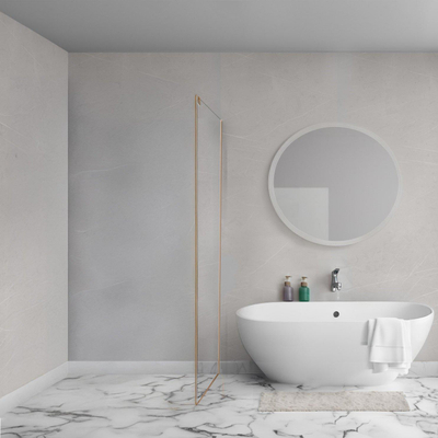 Aqua Vista Lokla paroi latérale - 30x200cm - incl. kit de montage - pour cabine de douche - cuivre brossé