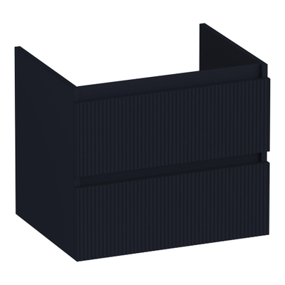 BRAUER Joy Wavy wastafelonderkast 60 2 softclose lades - greeploos - 1 sifon uitsparing - mat zwart