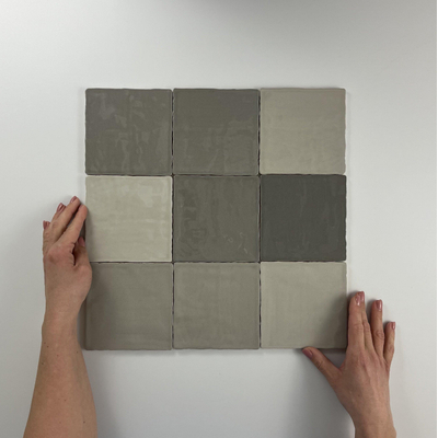 Terravito MalenoTaupe brillant fait main 13x13
