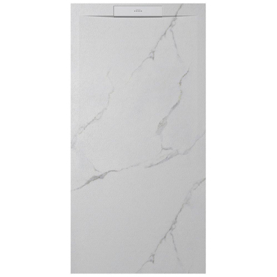 Zenon Essenza West Douchebak - 100x100cm - antislip - antibacterieel - mineraalmarmer - rechthoek - Calacatta marmer (wit)