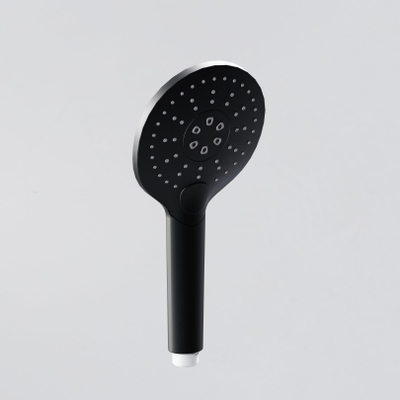 FugaFlow Eccelente Ensemble barre de glissement avec douchette ronde, flexible de douche métallique noir mat