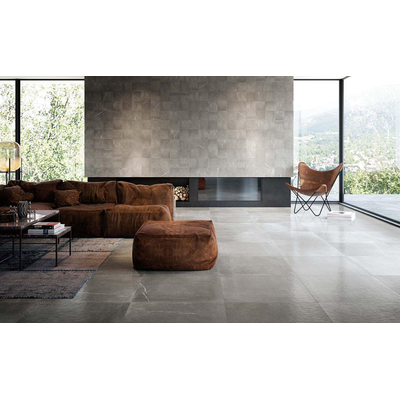 ÉCHANTILLON Terravito Ellino carreau mural et de sol - 60x60cm - 10mm - Carré - rectifié - effet pierre naturelle - Gris mat