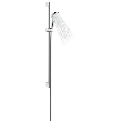 Hansgrohe Crometta Doucheset - 1jet - ecosmart - met Unica - glijstang 90 cm wit/chroom - wit chroom