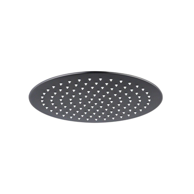 Fortifura Calvi Ensemble de douche pluie encastrable - thermostatique - bras plafond - pommeau 25cm - douchette ronde - flexible lisse - Gunmetal brossé (anthracite)