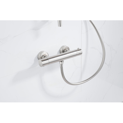 Fortifura Calvi Thermostatische Douchekraan - opbouw - PVD - geborsteld RVS