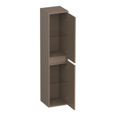 BRAUER Adore Wavy colonne haute - 160x35x35cm - 2 portes - ouverture à gauche ou à droite - sans poignée - moka mat
