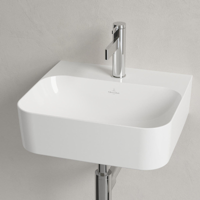 Villeroy & Boch Finion fontein 1 kraangat 43x39cm ceramic+ met verdekte overloop wit