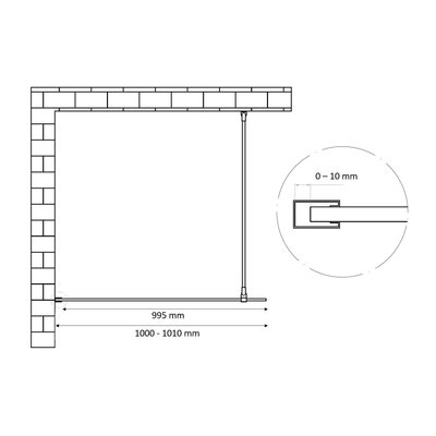 Best Design Dalis-1000 Douche à l'italienne 100x200cm avec verre de sécurité 8mm Nano Gunmetal