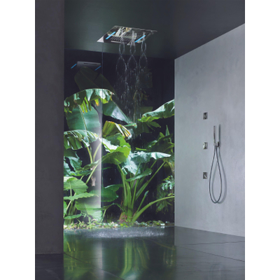 Hotbath Mate inbouw hoofddouche 48x63cm rechthoek met cascade en twist LED verlichting chroom