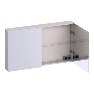 BRAUER Impress armoire de toilette – 119 x 70 x 15 cm – 2 portes, portes-miroir double face – Sable