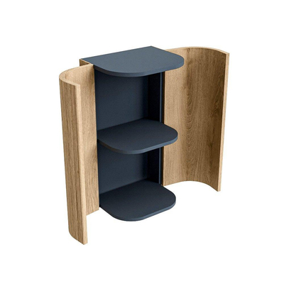 MONDIAZ KURVE Colonne de salle de bains 160cm couleur Oak avec 4 portes