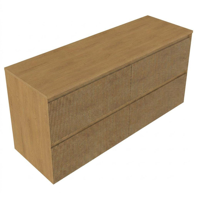 Saniclass Holz Atelier Badkamermeubelset - 140x45x60cm - topblad - zonder kraangaten - 4 lades - Eiken Natural