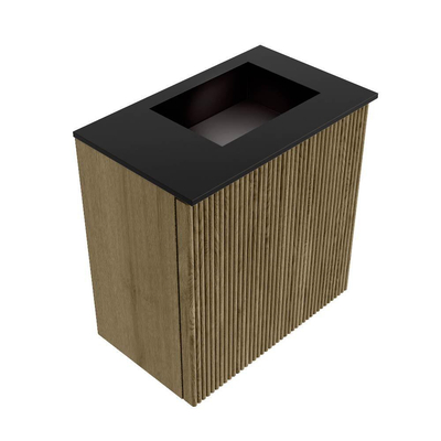 Mondiaz JOYA 40cm meuble de toilette - couleur Dusk - Vasque FAYE position Droite Sans trou de robinet couleur Urban.
