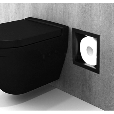 Saniclass Hide inbouw reserve toiletrolhouder RVS Mat Zwart
