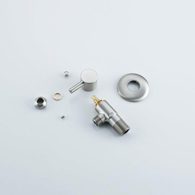 FugaFlow Eccelente Accès Robinet d'arrêt d'angle - coudé - raccord mural 1/2"" - raccord à compression 3/8"" / 10mm pour tuyau - Acier inoxydable brossé PVD (inox)