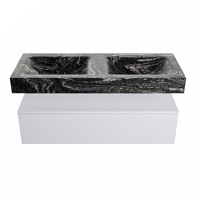 MONDIAZ ALAN - DLUX Badkamermeubelset - 120cm - onderkast - Cale - 1 lade - vrijhangende wastafel - 2 wasbakken - 0 kraangaten - Lava