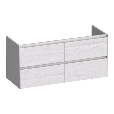 BRAUER Inspire meuble sous lavabo 120 4 tiroirs softclose - sans poignée - 2 découpes pour siphon - Forest Seashell