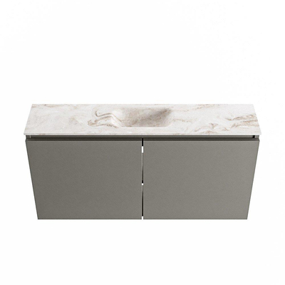 MONDIAZ TURE-DLUX 100cm toiletmeubel Smoke. EDEN wastafel Frappe positie midden. Met 1 kraangat.