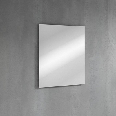 Saniclass Prime Core Meuble de salle de bain - 60x50x45cm - 1 vasque ovale en céramique blanc - 1 trou de robinet - 2 tiroirs - miroir rectangulaire - mat greige (gris)