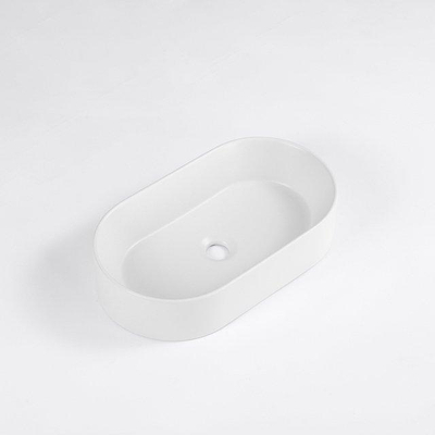 FugaFlow Eccelente Pietra Waskom - 52x31x12cm - ovaal - keramiek - mat wit