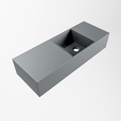 Mondiaz TYNE Fontaine - 60x23x12cm - lavabo droit - sans trous de robinet - solid surface - Plata