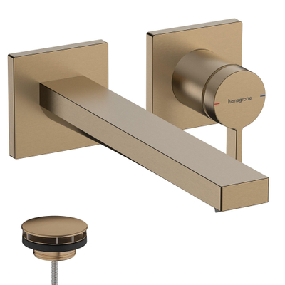 Hansgrohe Tecturis E Eengreeps wastafelkraan - inbouw - voor wandmontage - met uitloop 22 - 5 cm - geborsteld brons